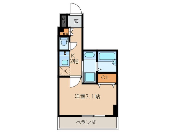 ｴｽﾃﾑﾌﾟﾗｻﾞTOKYO　RISE（1102）の物件間取画像